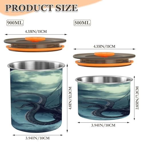 Lata Hermética de Acero Inoxidable para Café 17oz miniatura 2