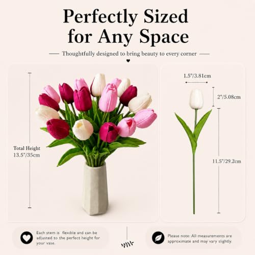 Image of Mandy's 20pcs Artificial Shades of Pink Tulips