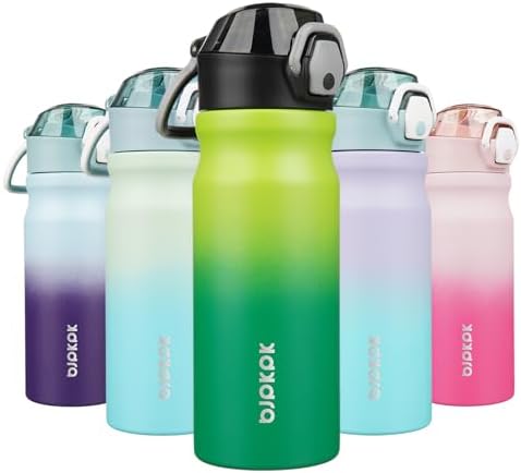 BJPKPK Stainless Steel Insulated Water Bottle with Straw Lid 18oz Reusable Metal Thermal Flask Bottles Keep Cold and Hot,Bamboo Grove