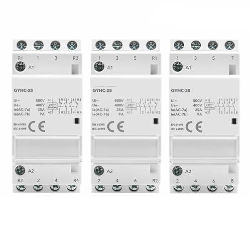 Contacteur modulaire rail DIN AC230V 25A 4 pôles pour automatisme électrique