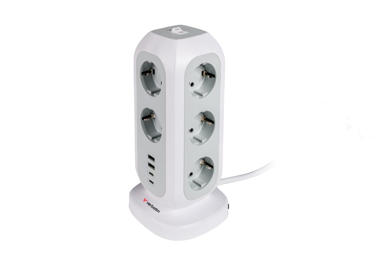 Carga vertical eficiente: Verbatim EUPT-01 con 11 tomas AC y puertos USB-C 7