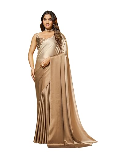 Garden Vareli Women's Satin Ombre Saree with Unstitched Blouse Piece