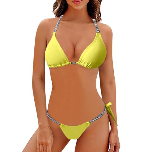 Maillot de bain deux pièces femme sexy sexy avec strass éclatants