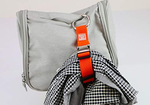 Image of 2PCS Add a Bag Luggage Strap Jacket Gripper,Heavy Duty Luggage Straps Carry-on Baggage Suitcase Straps Belts Travel Accessories (Black /Orange)