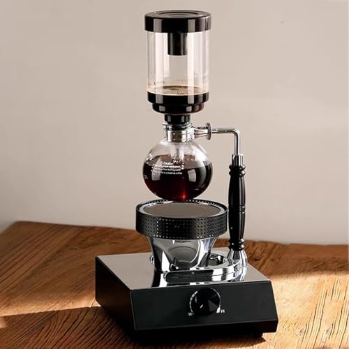 Cafetera de sifón, cafetera al vacío con calentador halógeno, interruptor de calor ajustable, ideal para oficina en casa, capacidad de 5 tazas, perfecta para entusiastas del café