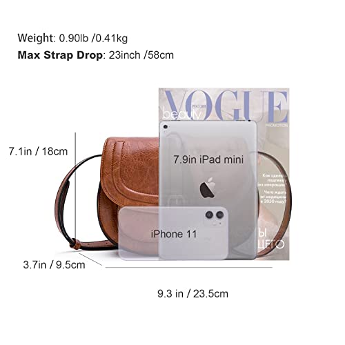 Crossbody Bags For Women,Small Saddle Purse And Boho Cross Body Handbags,Vegan Leather,Brown #TOP6