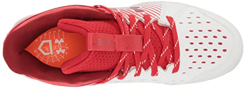 Under Armour 3025601 Baby Boys Leadoff Mid Junior Rubber Molded Cleat Baseball Shoe, (600) Red/White/White thumb #4