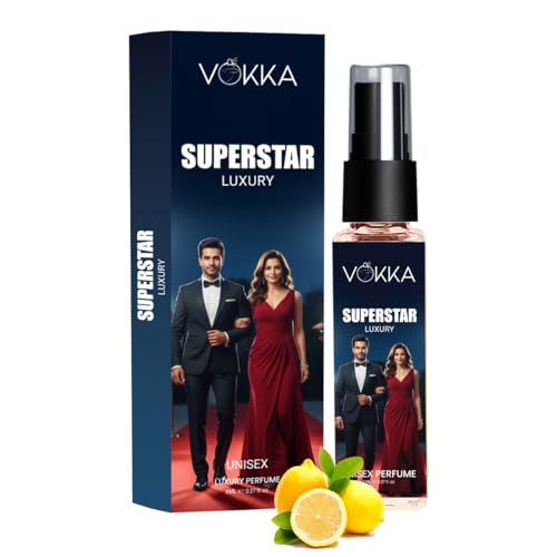 Image of VOKKA Pocket Perfume Superstar 8ml | Unisex Luxury Long Lasting Perfume for Men & Women | Eau De Parfum| EDP Fragrance for Gift | Travel & Skin Friendly | Notes: Lemon Pepper, Floral, Woody Vetiver