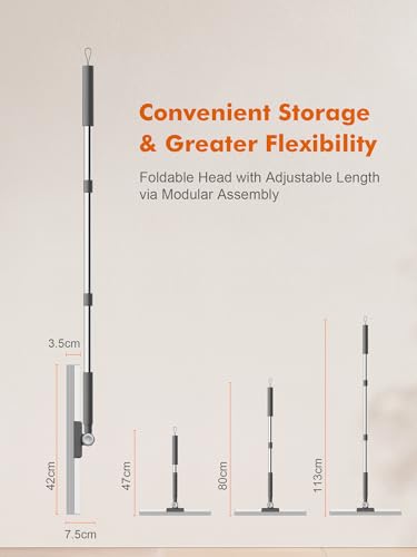 Ibergrif M34103 Wasserschieber Bodenabzieher, 42 cm mit Stiel 113cm Abzieher Boden, Dusche Wasser Wischer, Dusche Fensterabzieher für Boden, Dusche, Fliesen, Küche, Hof, Garten