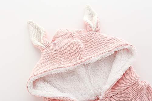 Vivobiniya Baby Girl Cardigan Toddler Girl Knit Sweater Girl Winter Clothes (18-24M (35.4In) 90Cm, Pink(Hooded)) #TOP2