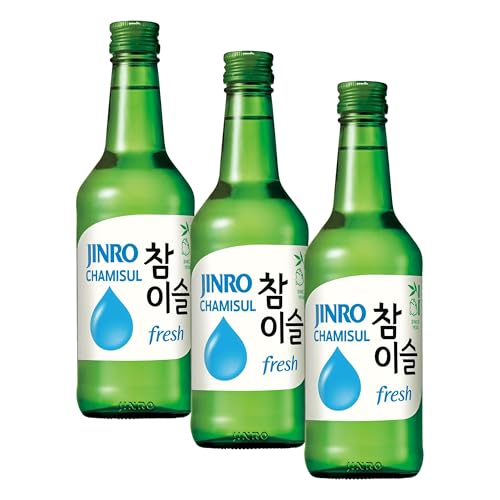 JINRO Soju, Chamisul Fresh, Traditionell koreanisches alkoholisches Getränk, 16% vol., 1 x 350 ml (Packung mit 3)