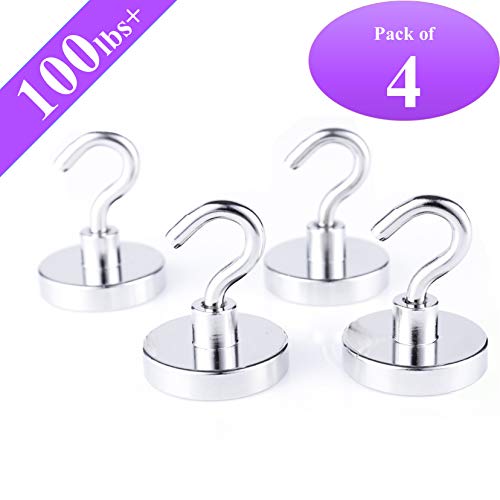 Strong Magnetic Hooks Heavy Duty, 100LBS Plus Powerful Neodymium Rare Earth Strong Magnet