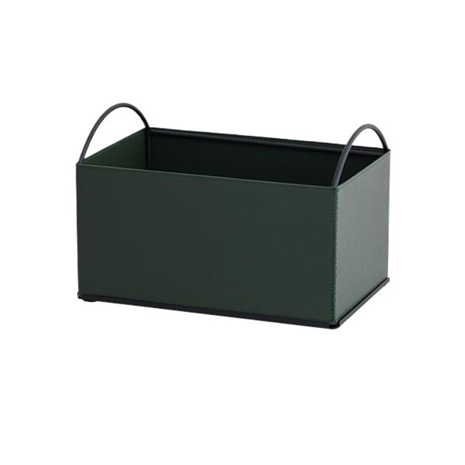 Shihan-2015 Bookcase Iron and Leather Multipurpose Books Storage Box with Handles Record Organiser Crate Display Shelf(Green)