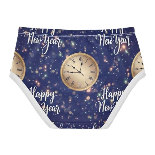 Happy New Year Blue Toddler Girl Underwear, Cotton Girls Underwear, 2T–8 Years2