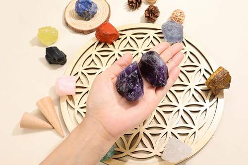 JOVIVI Amethyst Crystal,2pc 1.57"-2.17" Large Amethyst Raw Crystals Stones,Natural Healing Crystals Gemstones Purple Rock Rough Stone for Crystal Lovers Reiki Spiritual Gifts - Image 5