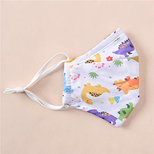 5Pack Kids Cotton Dustproof Reusable Washable Breathable【3 Layers】with Adjustable Metal Nose Bridge for Children（No Filter Pocket and filers)）