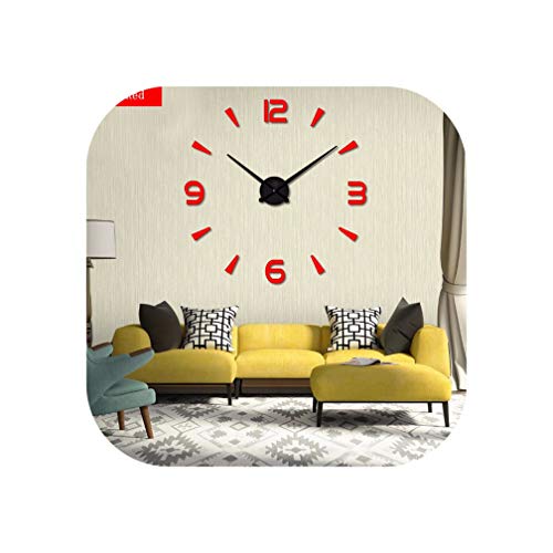 Super Big DIY Wall Clock Acrylic Metal Mirror Super Big Personalized Digital Watches