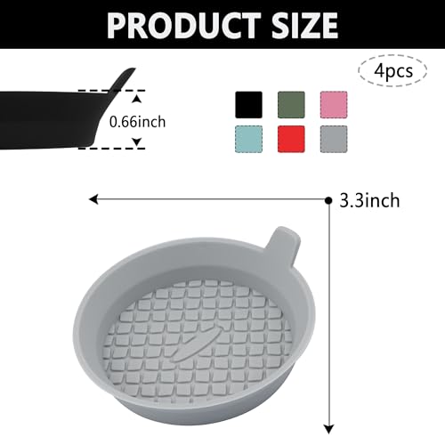 4PCS Silicone Car Coasters with Diamond Shape Design,Non-Slip & Heat Resistant Car Cup Holder Coaster,Universal Cup Holder Insert Car Interior Accessories for Women/Men (Light Gray)