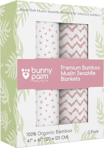 Pink & Camel White Muslin Baby Swaddle Blanket