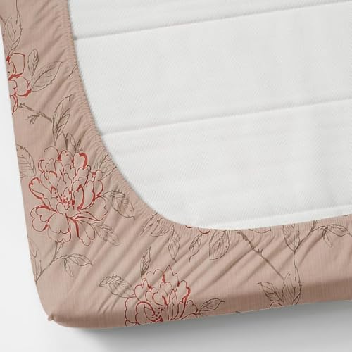Image of King Size Fitted Bedsheet for Double Bed | 300 TC Cotton Feel Microfiber | All Around Elastic with 2 Frill Pillow Covers | Soft & Durable | (PetalPulseFrill, Fitted - Double72x72)