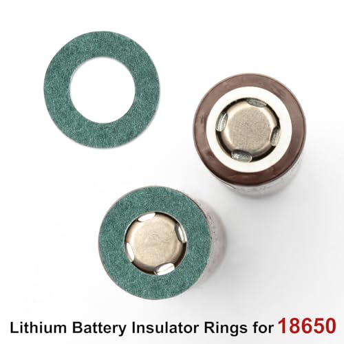 Image of MECCANIXITY 300PCS 18650 Lithium Battery Insulator Rings, Hollow Electrical Insulation Ring Adhesive Paper Pad Sticker Green