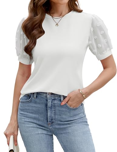 Blooming Jelly Womens Short Sleeve Blouse Business Casual Dressy Tops Ribbed Summer Stylish Work Shirts