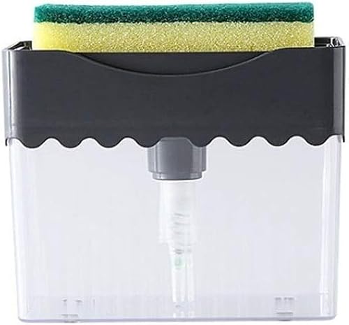 JvFbjLF Soap Dispenser Soap Pump Dispenser And Sponge Holder Soap Dispenser Premium Dish Soap Dispenser Countertop Sink Dispenser Lotion Dispenser(Grey)