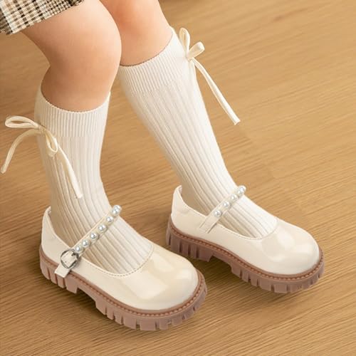 Image of Wulubaba Toddler Girl Dress Shoes Bow Black Dress School Shoes Princess Mary Jane for Toddler /Little Girl