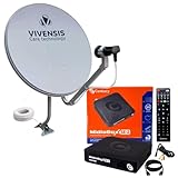 Antena Parabólica Vivensis 60 cm banda ku + 1 Receptor HDTV Century Midiabox SE2