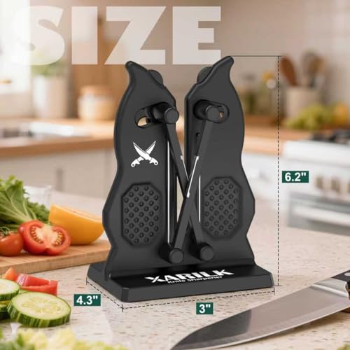 Edge Manual Knife Sharpener, Self-Adjusting Pull-Through Tungsten Carbide for Fast Edge Repair, Kitchen & EDC Knives, Bavarian Edge & Brod and Taylor Style by XARILK - Used condition - Image 2
