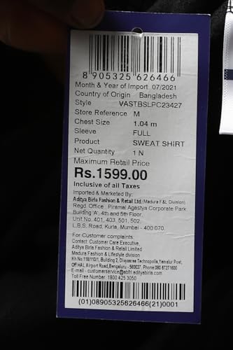 Image of Van Heusen Men's Cotton Blend Round Neck Hoodie