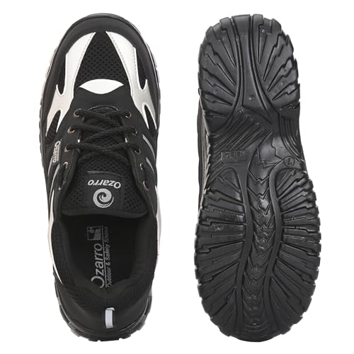 Image of Ozarro Black Genuine Leather Steel Toe Safety Shoe for Mens (S4452)