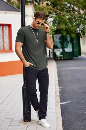 COOFANDY Mens T Shirts Casual Short Sleeve Cotton Tee Shirts Hipster Hip Hop Longline T-Shirt Basic Summer Tops4