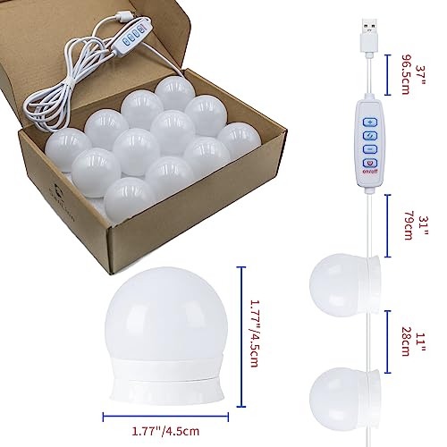 SANLION Hollywood Mirror Lights,12 LED Vanity Mirror Lights ,with USB Cables, 3 Colour Changing & 10 Brightness for Dressing Table Room, Bathroom, Bedroom - Cosy Home Interiors SANLION Hollywood Mirror Lights,12 LED Vanity Mirror Lights ,with USB Cables, 3 Colour Changing & 10 Brightness for Dressing Table Room, Bathroom, Bedroom - Image 5