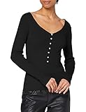  Morgan Pull en côte boutons Fantaisie MFLORA Suéter, Noir, TM para Mujer
