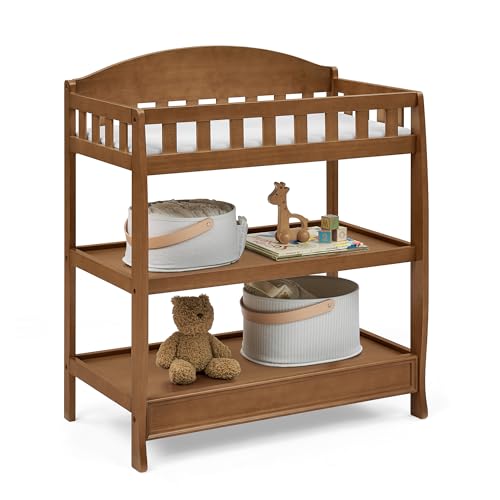 Image of Delta Children Infant Changing Table with Pad, Chestnut