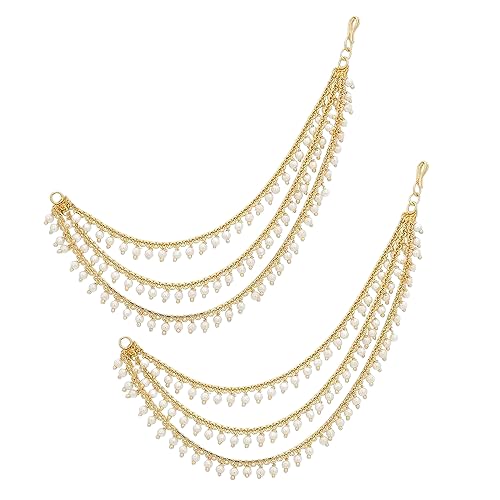 See full amazon price history chart for BARBUDDY Gold kanchain 3 layer long bridal wedding chain Champaswaralu earchains for Hair Jhumka Jhumki kanoti moti pearl Traditional Earrings for women girls. BARBUDDY Gold kanchain 3 layer long bridal wedding chain Champaswaralu earchains for Hair Jhumka Jhumki kanoti moti pearl Traditional Earrings for women girls. (B0CMQW6BJ2) Amazon Price History, Amazon Price Tracker