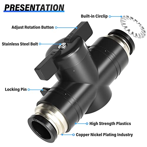 Válvula de control de flujo con conexión rápida de 6 mm Tailonz Pneumatic 7