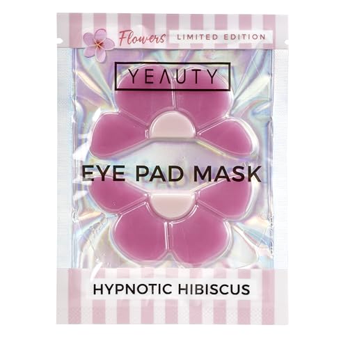 YEAUTY Hypnotic Hibiscus Eye Pad Mask – Augenpads mit Hibiskus-Blüte & Hyaluronsäure, Limited Edition – 1 Paar