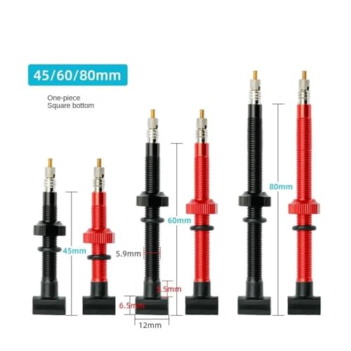 Tapas de válvula para bicicleta 45/60/80mm de aleación anodizada CNC para válvulas tubeless MTB y carretera miniatura 6