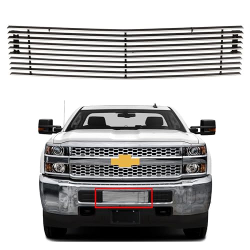 Front Polished Billet Grille Grill Compatible with Chevy Silverado 2500