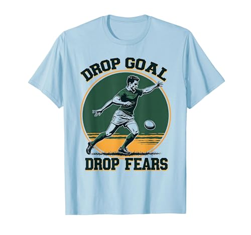 Drop Goal Rugby Motivation T-Shirt Men Baby Blue Small