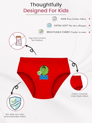 Image of BODYCARE KIDS Boys Brief Cotton Underwear | 100% Cotton Soft & Comfortable Skin-Friendly Briefs | Boys Innerwear Pack of 6 | Assorted Colors & Prints