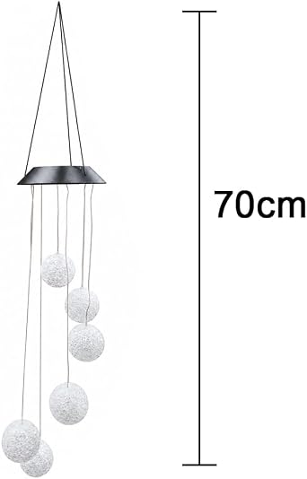 Coverzone Solar Garden Lights Hanging EVA Ball Güneş Enerjili Asılabilir Bahçe Aydınlatma IP44 Dış Mekan Dekoratif LED Işık 6 Saat Şarj 8 Saat Aydınlatma EVA Top Sarkıt Lamba | TP6 [Enerji Sınıfı A]