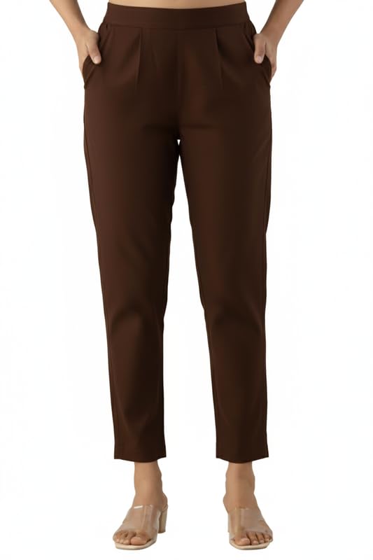 Image of Regular Fit Cotton Woman Trousers Pants Kurti Pant Casual Daily Formal Office Use