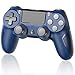 Manette sans Fil pour PS4 Manette Gamepad pour PS4/ PS4 Slim/ PS4 Pro Console avec Double Vibration Moteur, Bleu