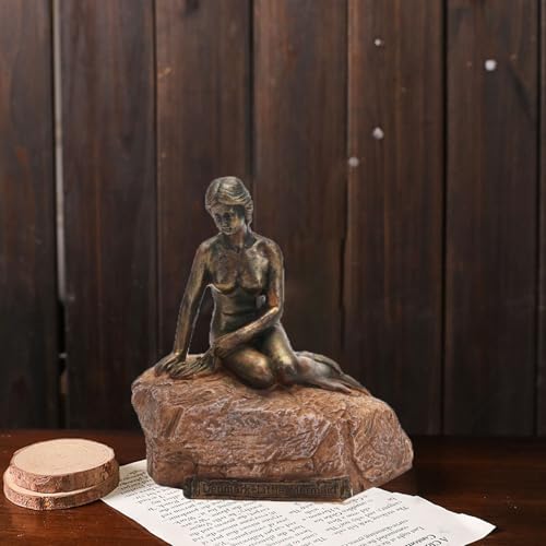 Estatua de sirena resinada estilo europeo 3D miniatura 5