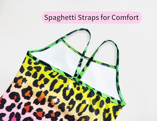 Image of Girls Bathing Suits Colorful Swimsuits with UPF 50 + Sun Protection Sleeveless Toddler Kids One Piece Swimwear