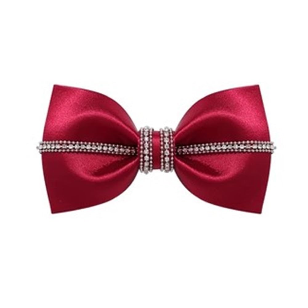 Papillon Uomo Abito da sposo da sposa con diamanti Flash, papillon da uomo bordeaux