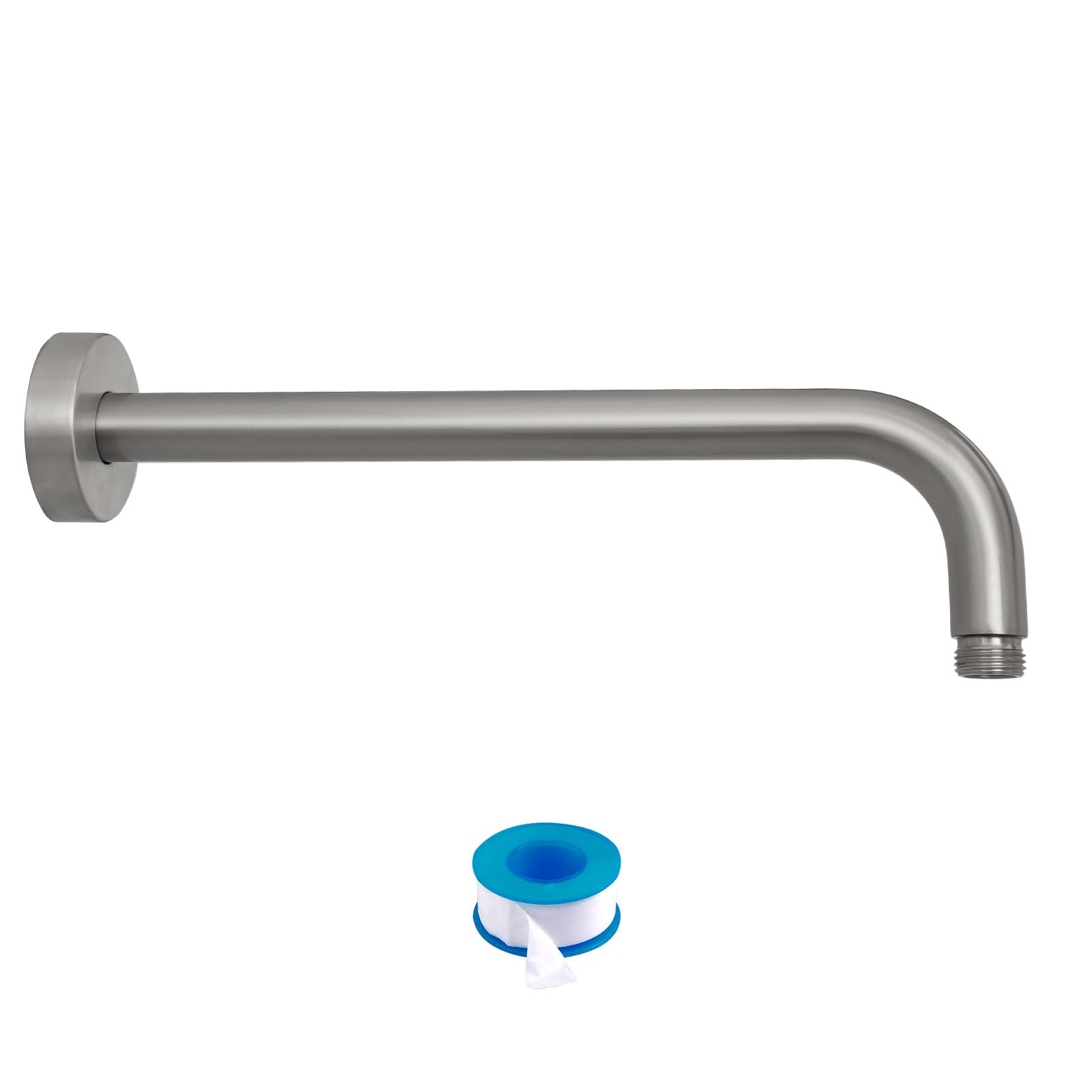 Lordear Shower Extension Arm 12 Inch Shower Arm T304 Stainless Steel Long Shower Head Extension Tube, Shower Extender Arm with Flange, Shower Head Pipe,Brushed Nickel